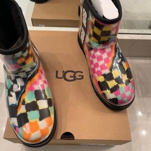 Ugg Classic Clear Mini Checks Rain Boot - Size 8 - US - Brand New